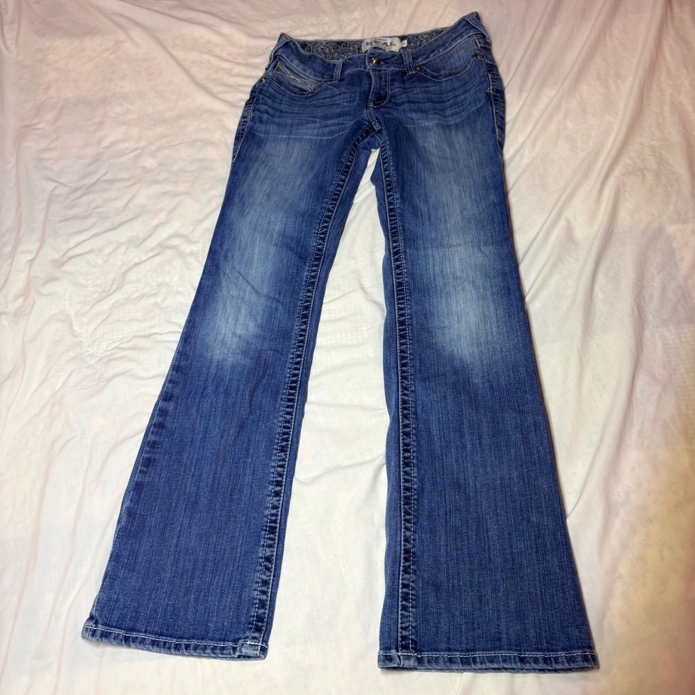 Ariat REAL Denim 29R Medium Wash Embroidered Bootcut Western Jeans 29x31.5